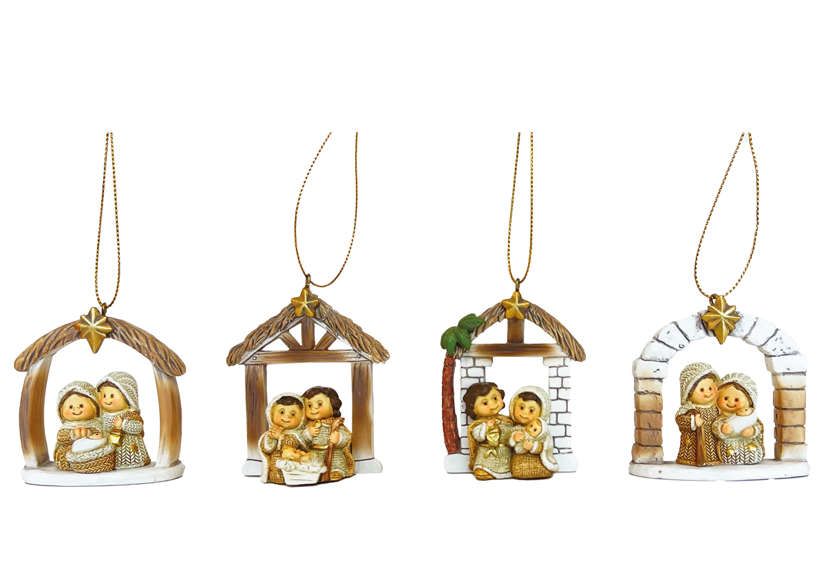 GIOCOPLAST NATALE - ADDOBBO NATIVITA' POLIRESINA 7CM, MOD. ASS.