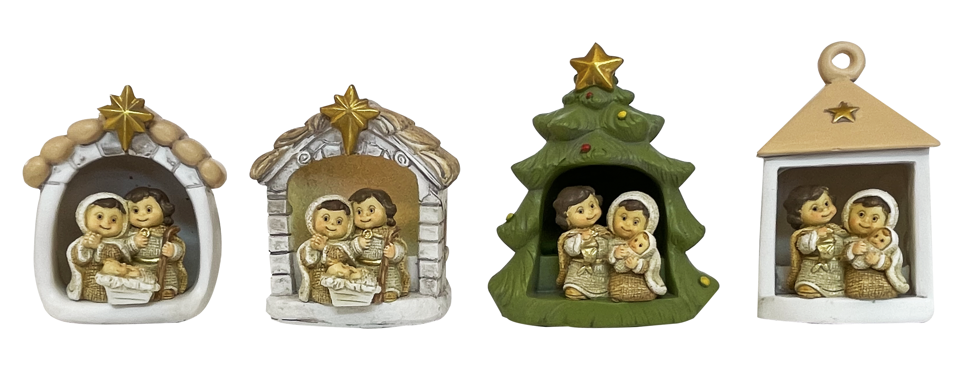 GIOCOPLAST NATALE - NATIVITA' POLIRESINA 7CM CON LUCE LED, BATT. INCL., MOD. ASS.