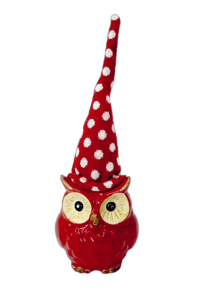 GIOCOPLAST NATALE - GUFO ROSSO CERAMICA CM 26