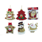 GIOCOPLAST NATALE - 6 SOGG. ASS. IN POLISTIROLO GLITTER CM.18-22 IN RILIEVO