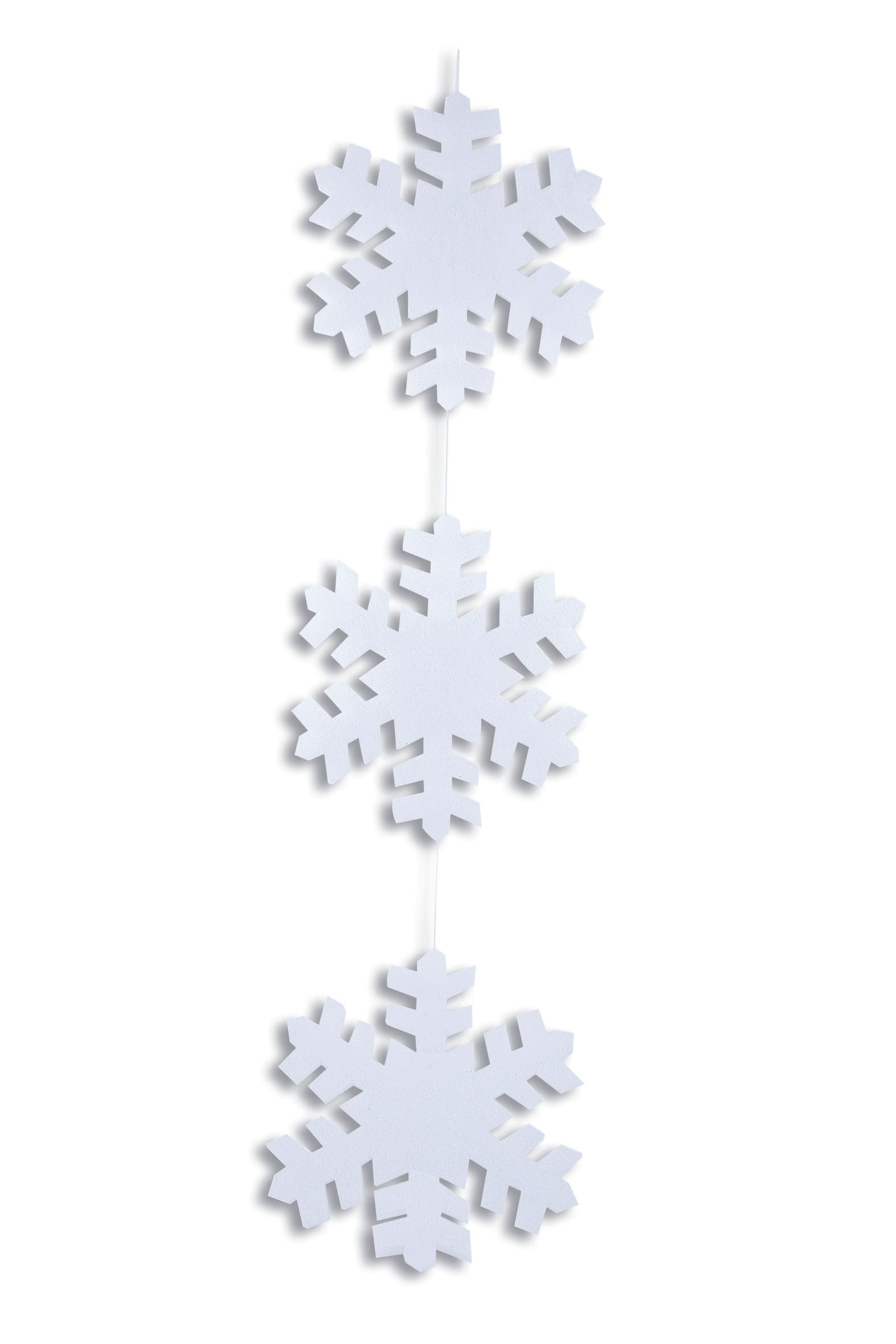 GIOCOPLAST NATALE - 3 FIOCCHI NEVE OVATTATI D.30 X ADDOBBO, TOT. CM.120