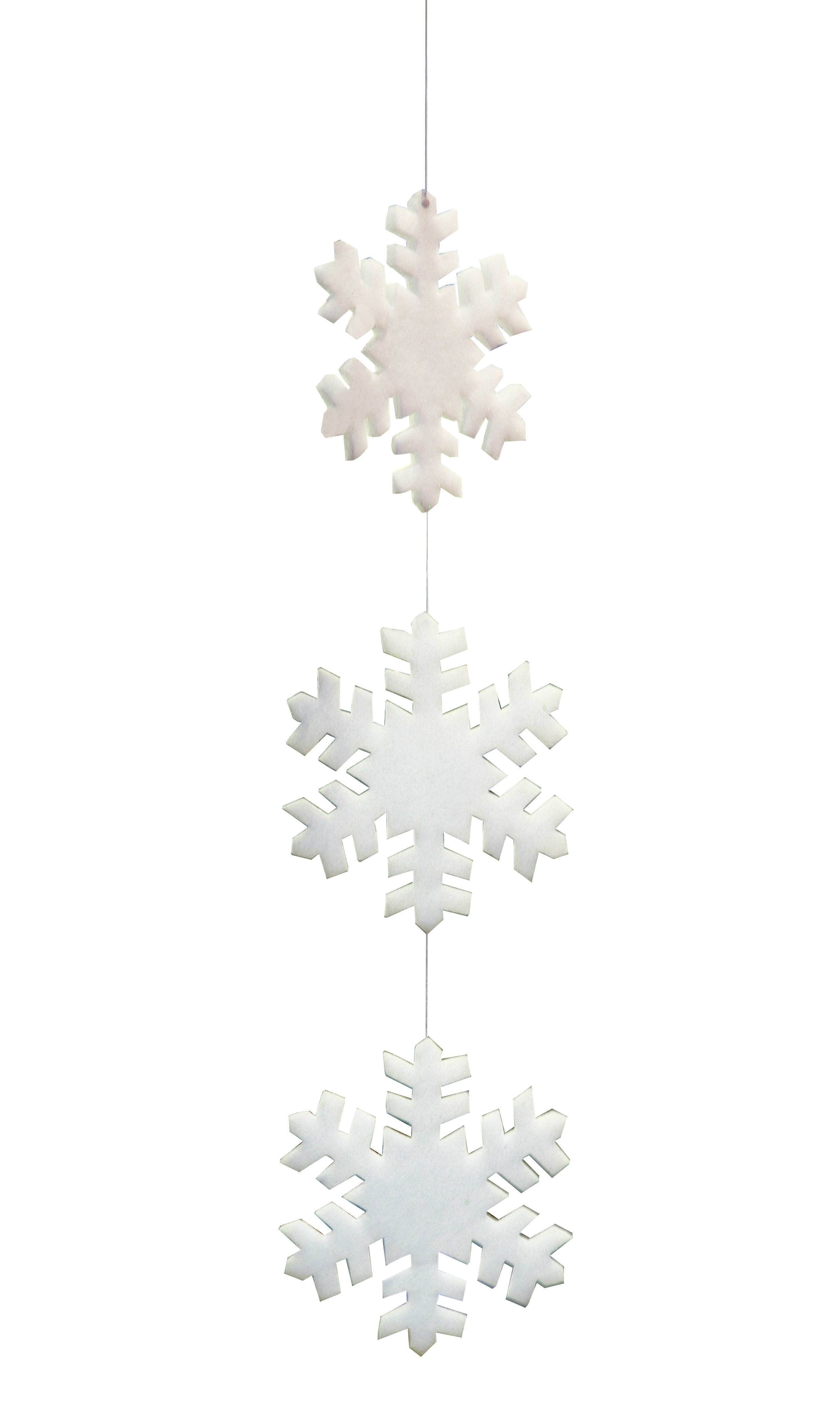 GIOCOPLAST NATALE - 3 FIOCCHI NEVE OVATTATI D.45 X ADDOBBO, TOT. CM.160