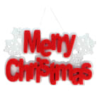 GIOCOPLAST NATALE - SCRITTA MERRY CHRISTMAS FELTRO BIANCA/ROSSA CM 35 X 59