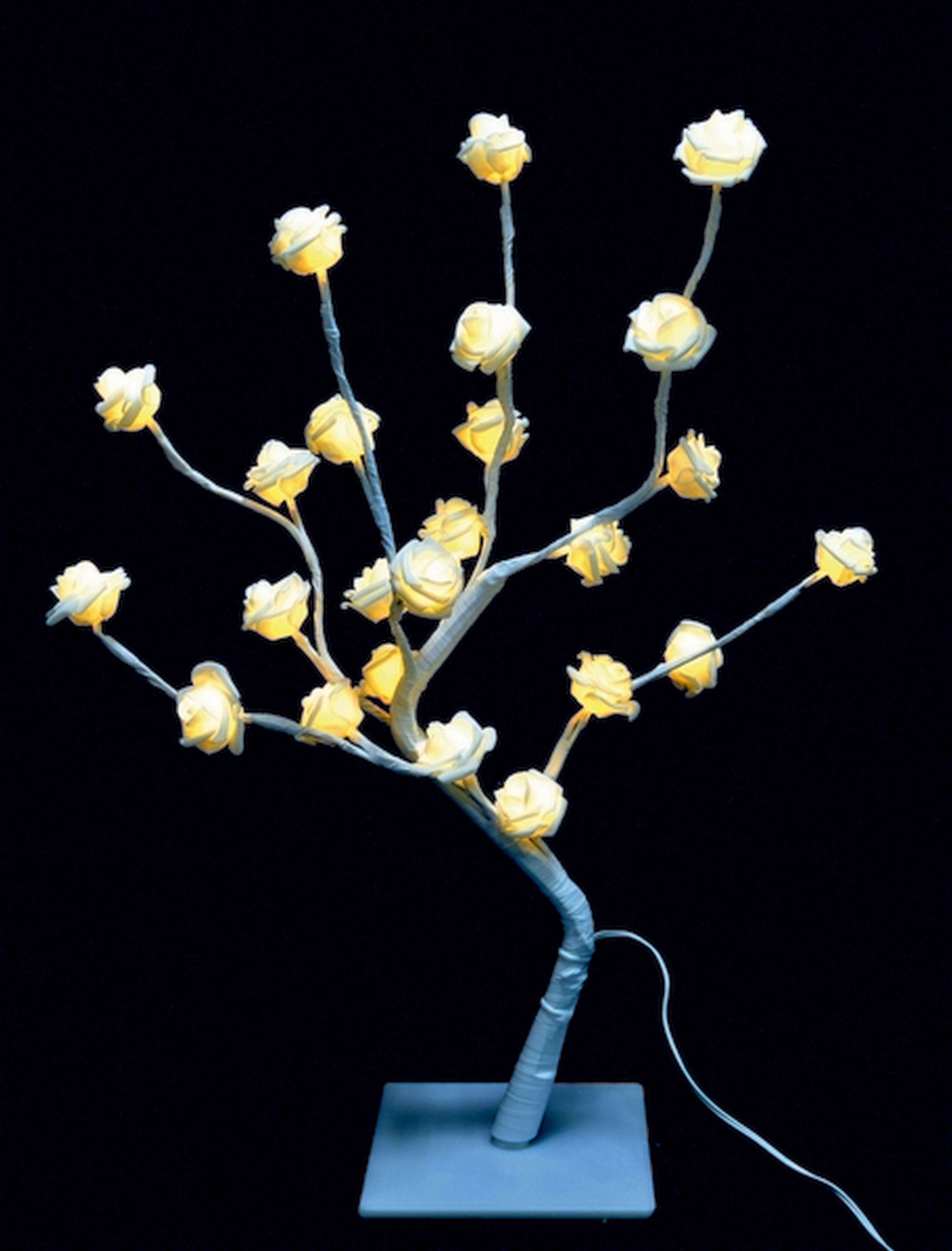 GIOCOPLAST NATALE - ALBERINO DECORATIVO CON ROSE BIANCHE 24LED BIANCHI H 50CM 97012355