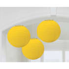 GIOCOPLAST NATALE - SET 3 LANTERNE TONDE GIALLE IN CARTA 24 CM
