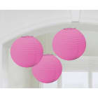 GIOCOPLAST NATALE - SET 3 LANTERNE TONDE ROSA IN CARTA 24 CM