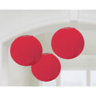 GIOCOPLAST NATALE - SET 3 LANTERNE TONDE ROSSE IN CARTA 24 CM