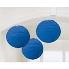 GIOCOPLAST NATALE - SET 3 LANTERNE TONDE BLU IN CARTA 24 CM