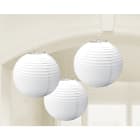GIOCOPLAST NATALE - SET 3 LANTERNE TONDE BIANCHE IN CARTA 24 CM