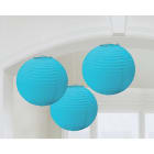 GIOCOPLAST NATALE - SET 3 LANTERNE TONDE CELESTI IN CARTA 24 CM
