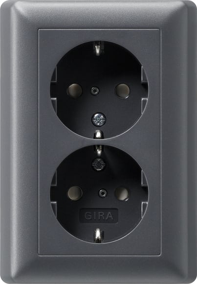 GIRA - PRESA DOP.SCHUKO SP + P.CPL.