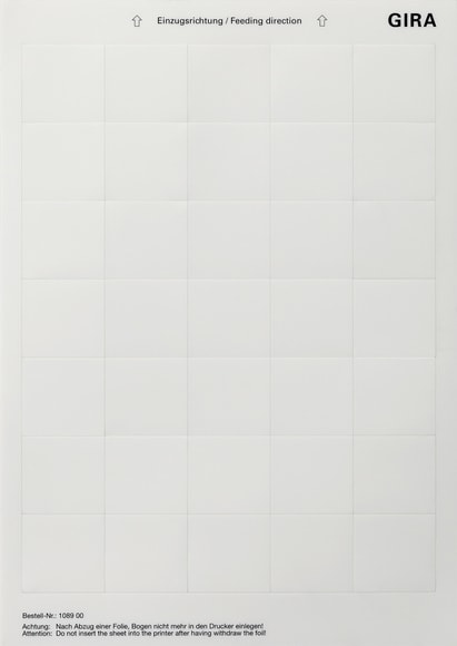 GIRA - FOGLI TARGHETTE 38 X 36 MM