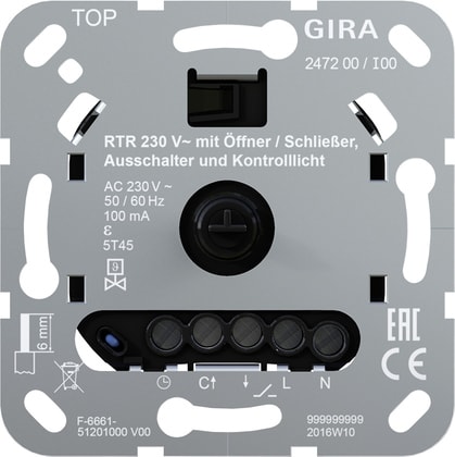 GIRA - RTA 230 V CON.NC/NO INT. + SPIA C.