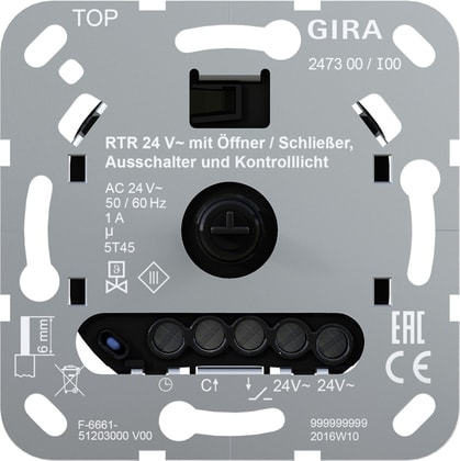 GIRA - RTA 24 V CON.NC/NO INT. + SPIA C.