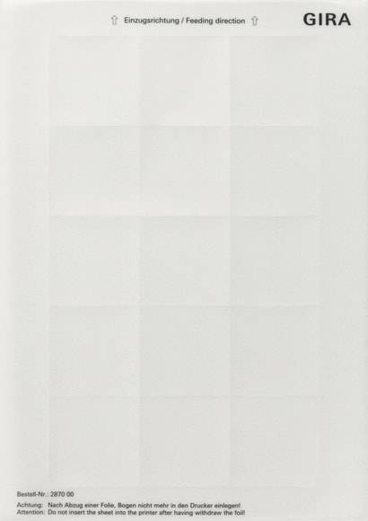 GIRA - FOGLI TARGHETTE 51 X 51 MM