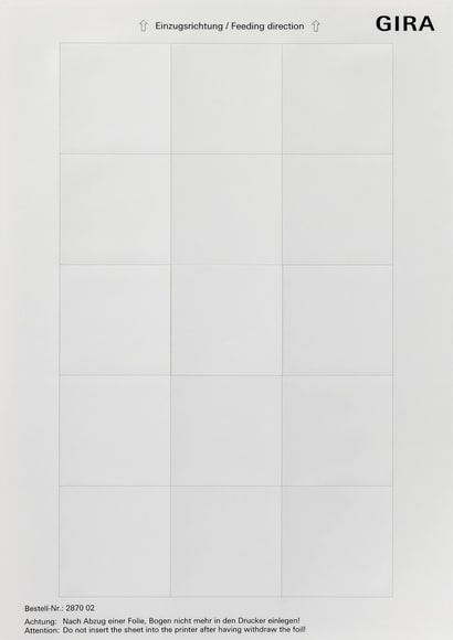 GIRA - FOGLI TARGHETTE 51 X 51 MM
