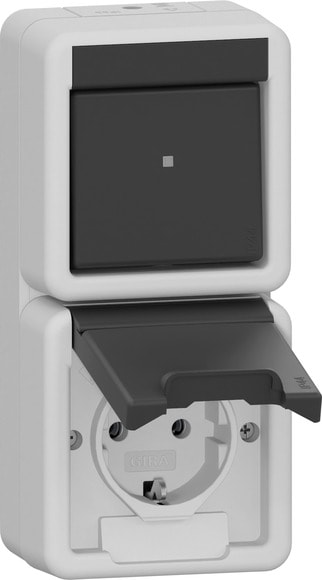 GIRA - COMBI DEVUN/PRESA SCHUKO VERT. CC