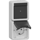 GIRA - COMBI DEVUN/PRESA SCHUKO VERT. CC