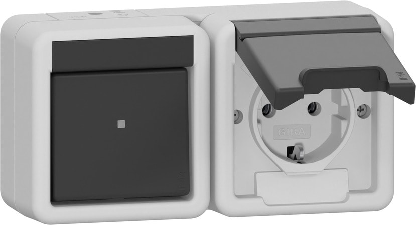 GIRA - COMBI DEVUN/PRESA SCHUKO ORIZZ. CC