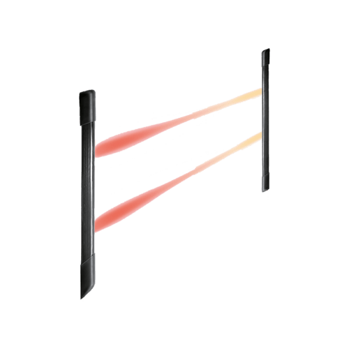 ELKRON - Barriera infrarossi da esterno protetto in estruso di policarbonato a basso profilo, altezza 0,5 m, 2 fasci, portata 10 m EL20RT/05 BARRIERA IMQ.