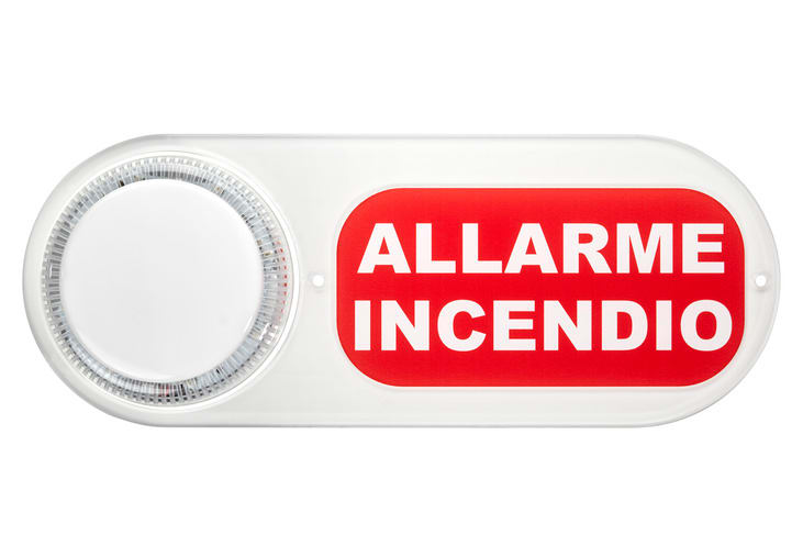 ELKRON - Pannello in plexiglass con scritta ALLARME INCENDI, linea C400, FAP54 - PLEXI PANNELLO ALLARME INCEND.