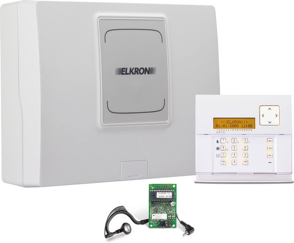 ELKRON - Kit sicurezza con centrale MP500/8, tastiera, sintesi vocale e antintrusione.