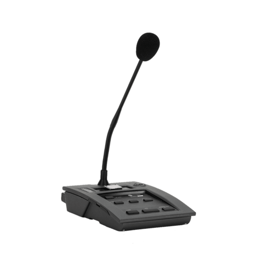 ELKRON - Base microfonica per annunci da tavolo, linea EVAC, ideale per comunicazioni chiare e precise.