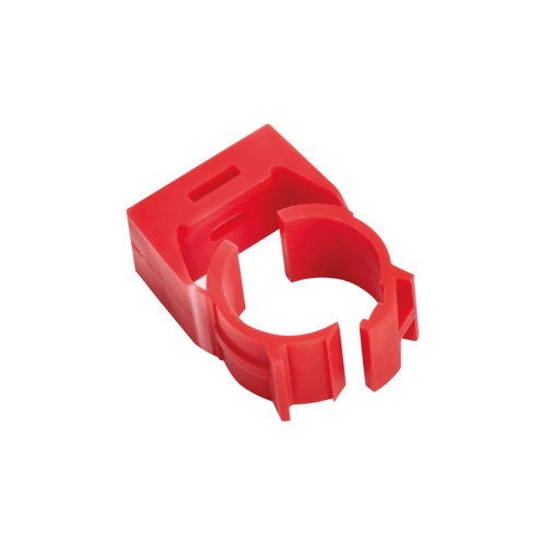 ELKRON - Staffa di supporto per tubo in ABS rosso, linea Aspirazione AATPD25R.