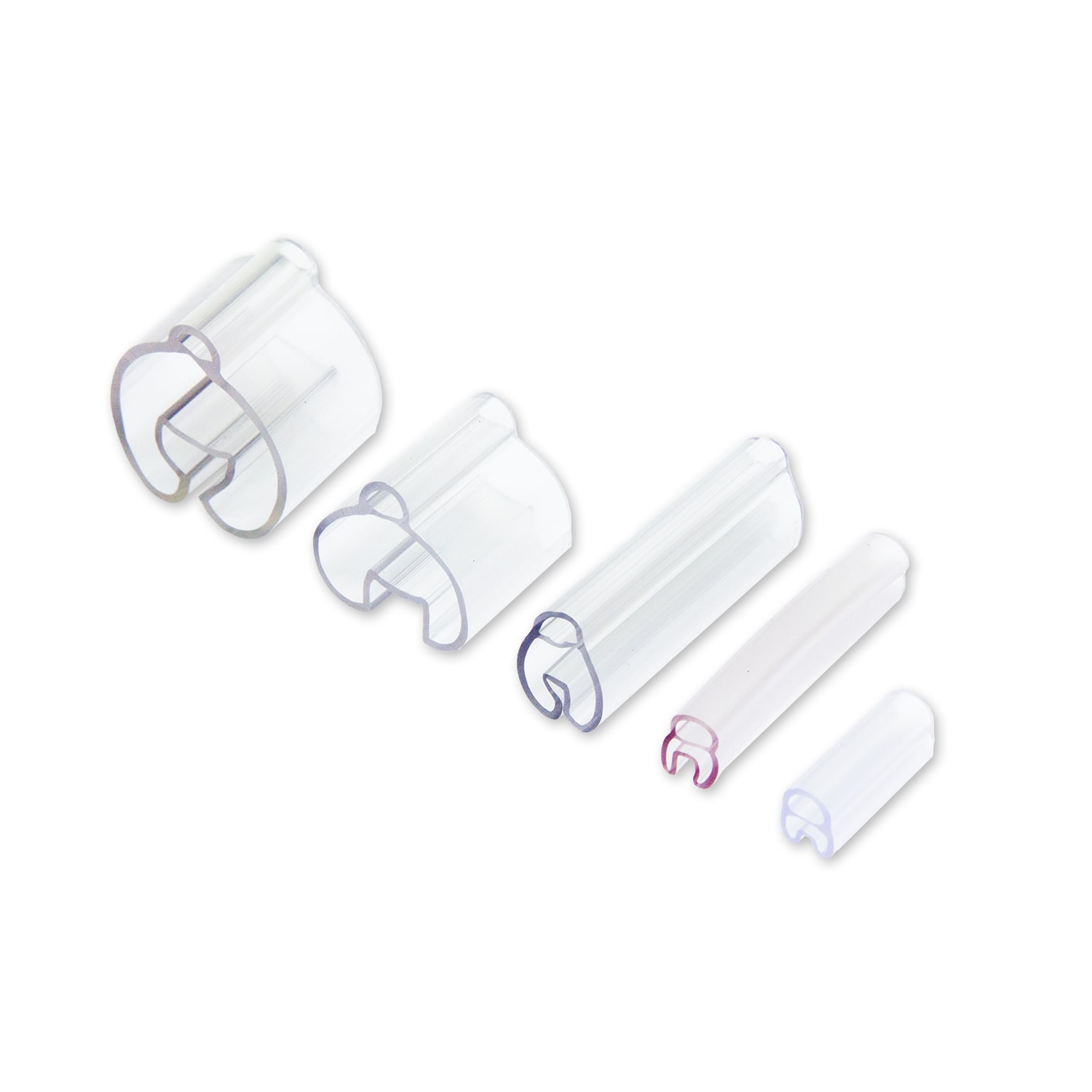 GRAFOPLAST - Tubetto Soft Trasparente Lunghezza 23 mm diametro da 14 fino a 22 mm - 100 pezzi. Tubetto trasparente Soft Serie 200 che grazie al profilo piè elastico copre con poche referenzeuna vasta gamma di cavi