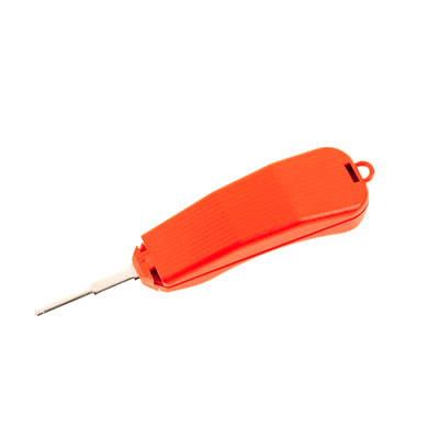 GRAFOPLAST - Linguetta Acciao Inox con manico per siglatura manuale