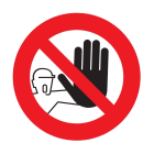 GRAFOPLAST - Etichetta tonda vietato l'accesso in vinile adesivo diametro 104 mm, 4 pz per foglio