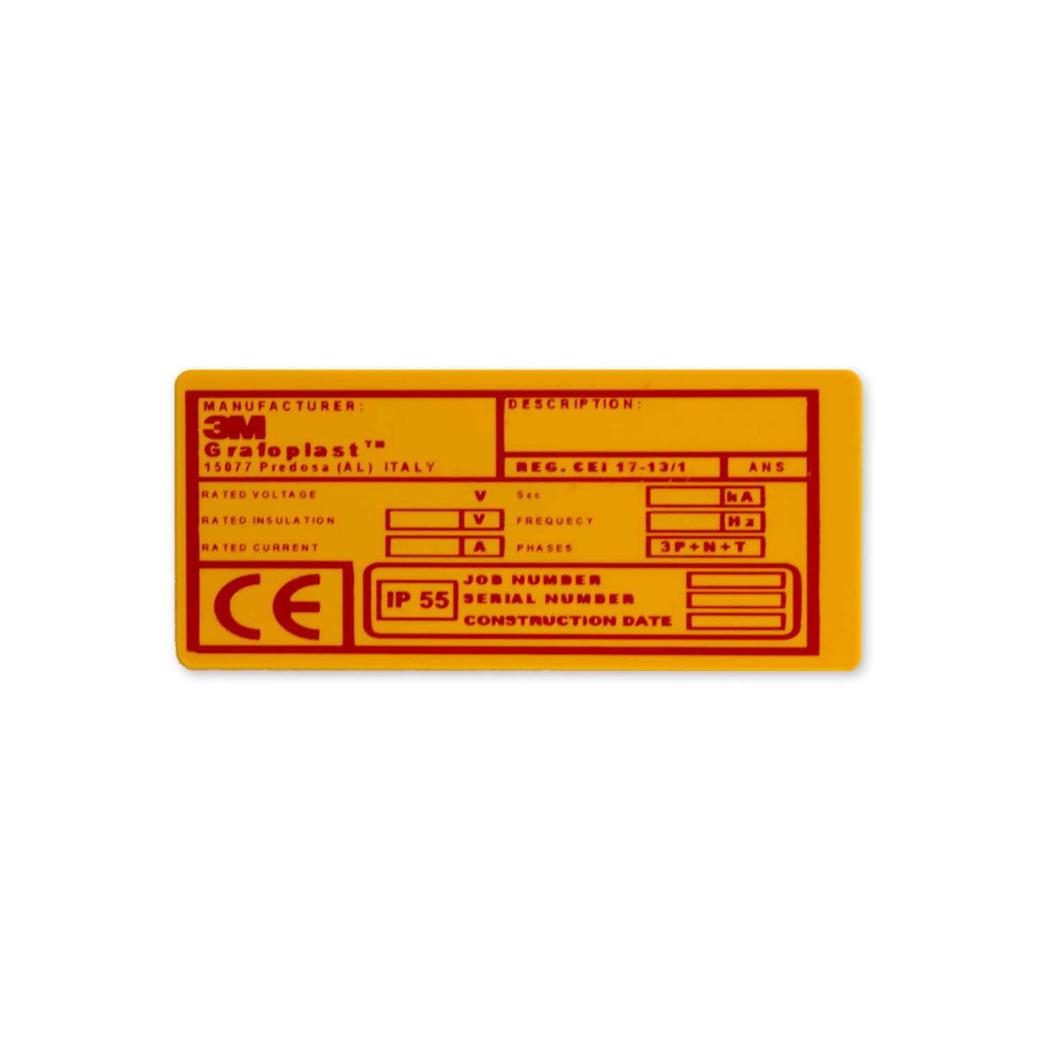 GRAFOPLAST - Targa Quadro in PVC adesiva Bianco 90x40 mm - 22 pezzi