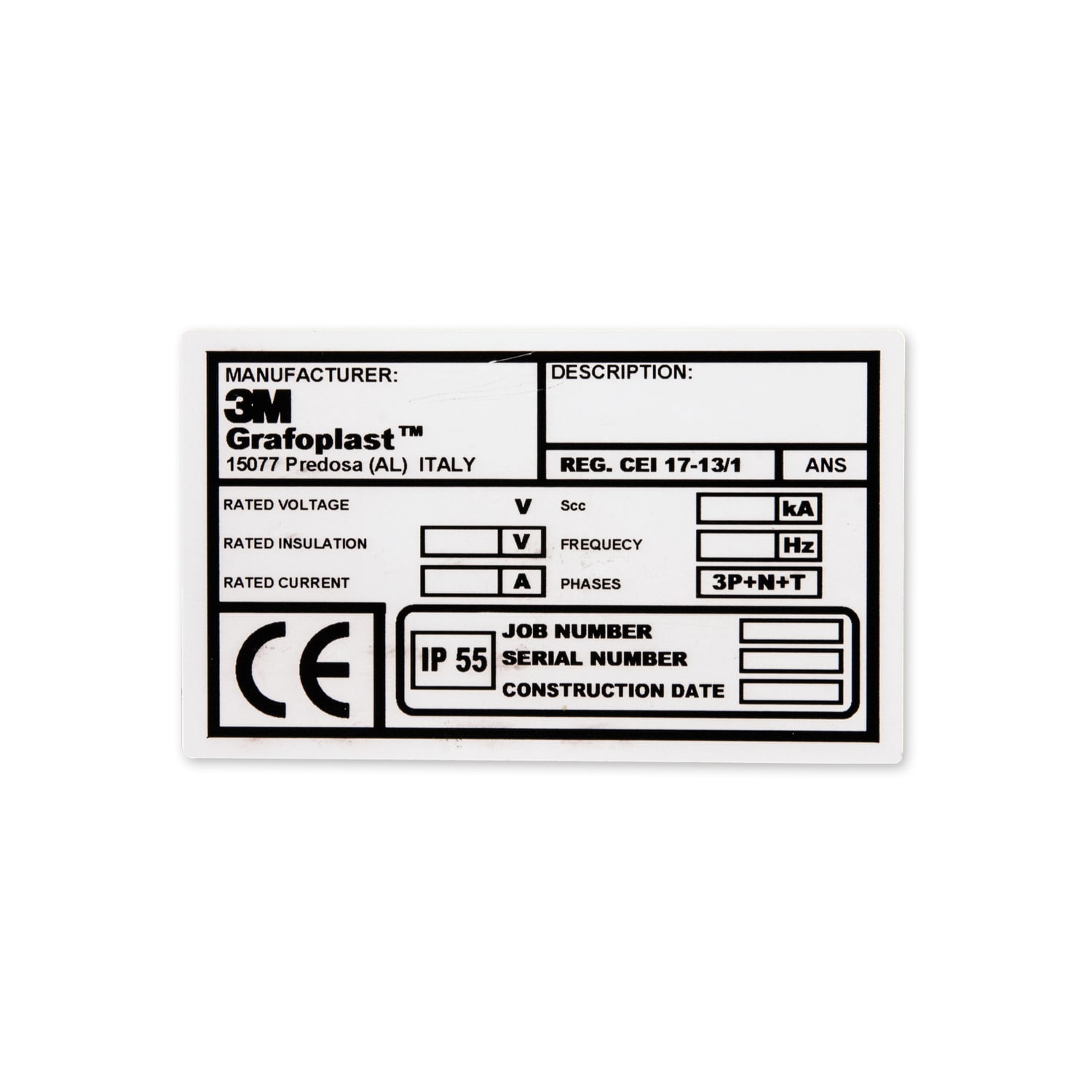 GRAFOPLAST - Targa Quadro in PVC Bianco 100x60 mm confezione da 22 pezzi