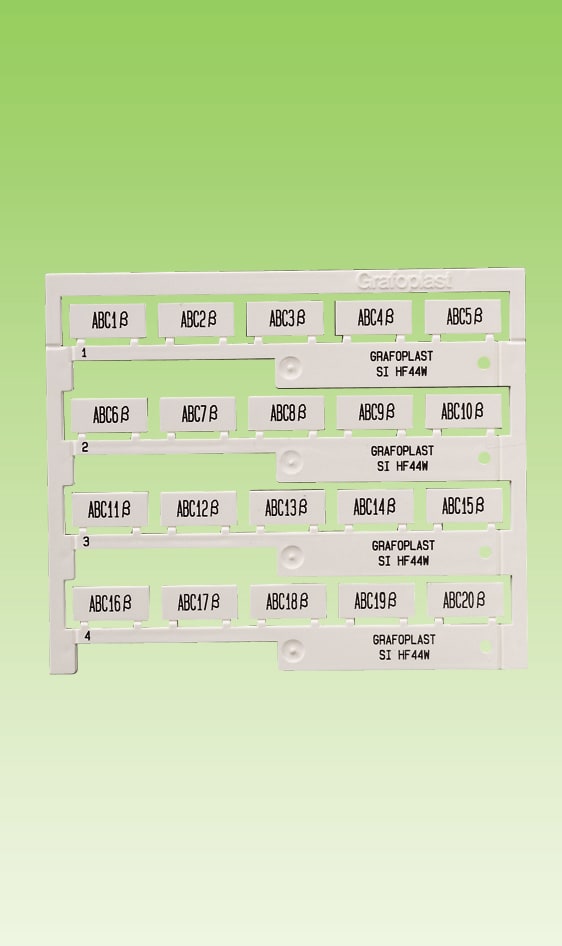 GRAFOPLAST - Tessera Bianco per cinturino 20x9 mm confezione da 240 pezzi. Tessera per cinturino che permette la marcatura dei cavi con il tubetto SI1001 fissato con le apposite fascette.