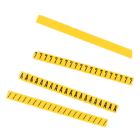 GRAFOPLAST - Strip in PVC TARGA Mini 6 x 10 x 0.75 mm "6" Stampa Nera su Fondo Giallo - 10 strips (200 caratteri)