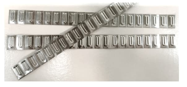 GRAFOPLAST - Strip in Acciaio Inox TARGA 6 x 9.8 x 0.3 mm "1" - 10 strips (200 caratteri)