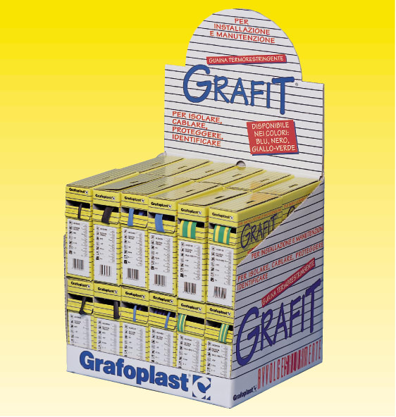 GRAFOPLAST - Guaina Termorestringente 2:1 diametro 1.6 Nero - Dispenser da 10 mt. Materiale poliolefina irradiata professionale è indicato per gli impieghi piè diversi