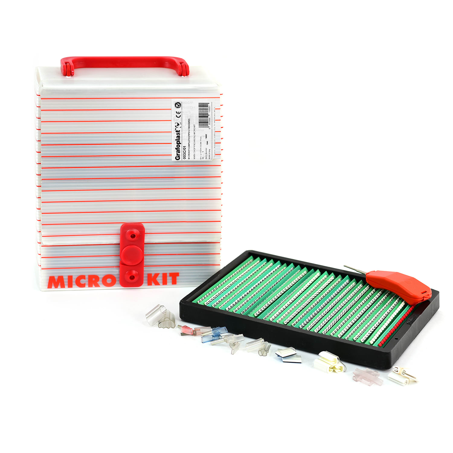 GRAFOPLAST - Micro Kit con stecche medie ed una selezione di tubetti ed accessori.