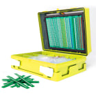 GRAFOPLAST - Trasp Box con stecche tipo medio , una selezione di tubetti serie 100 , serie 300, tubetto adesivo per componenti, 2 linguette , 1 cartelliera, 1 valigetta