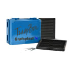 GRAFOPLAST - Trasp Box contenente 2 linguette di metallo, 1 uncino, 2 cartelliere, 1 valigetta