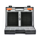 GRAFOPLAST - Trasp Case contenente 2 linguette di metallo con manico, 1 uncino, 2 cartelliere , 1 valigetta