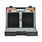 GRAFOPLAST - Trasp Case contenente 2 linguette di metallo con manico, 1 uncino, 2 cartelliere , 1 valigetta