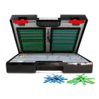 GRAFOPLAST - Trasp Case con stecche tipo medio e grande, una selezione di tubetti serie 100 , serie 200, serie 300, puntalini spark,tubetto adesivo per componenti,tubetto fascettabile, tubettoadoppia cava, binario, 2 linguette , 2 cartelliere, 1 valigetta