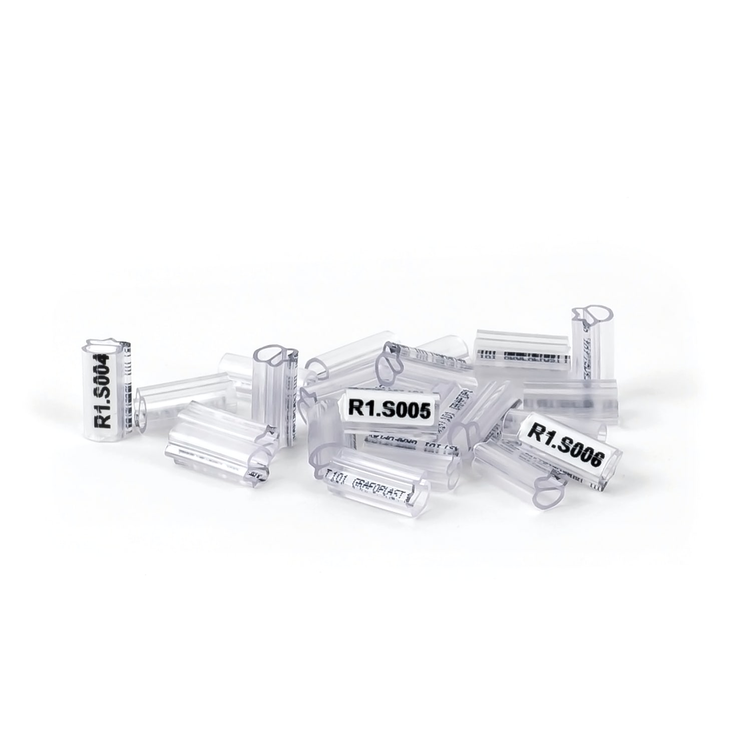 GRAFOPLAST - Tubetto Halogen Free Trasparente Lunghezza 12 mm diametro da 1 fino a 2 mm - 1000 pezzi. Tubetto Trasparente Serie 100, apprezzato per la sua rigidità e precisione di innesto