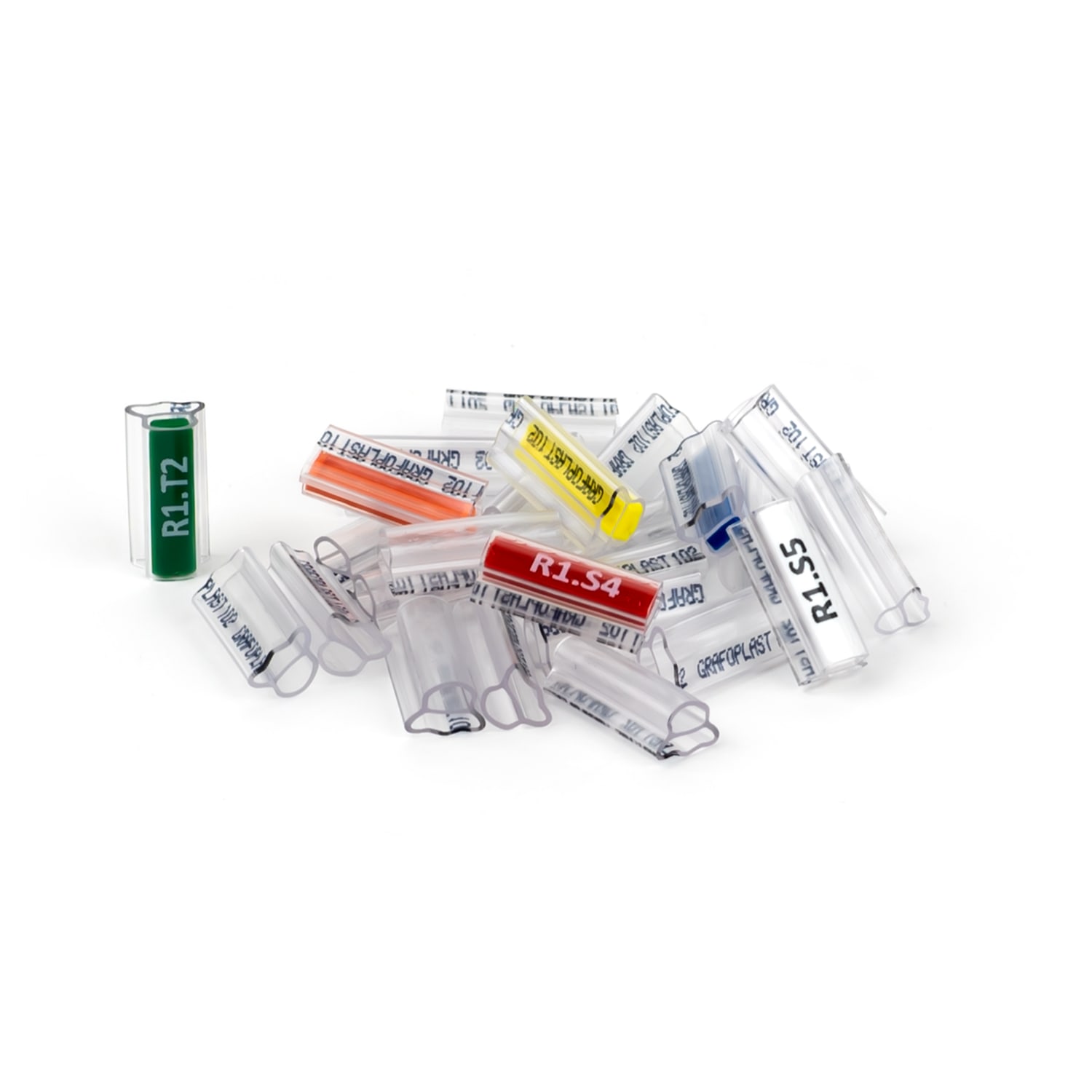 GRAFOPLAST - Tubetto Halogen Free Trasparente Lunghezza 15 mm diametro da 2 fino a 4 mm - 1000 pezzi. Tubetto Trasparente Serie 100, apprezzato per la sua rigidità e precisione di innesto