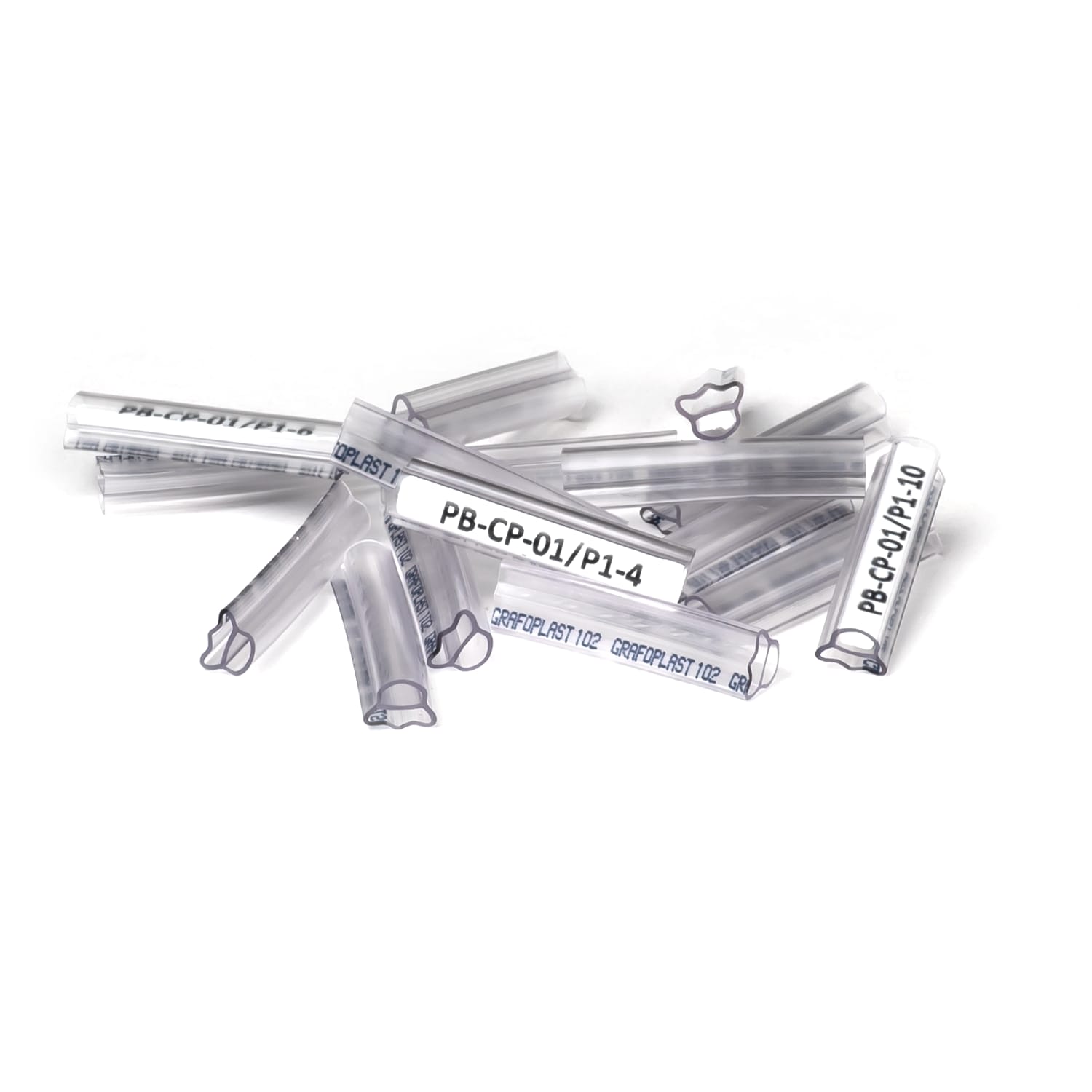 GRAFOPLAST - Tubetto Halogen Free Trasparente Lunghezza 30 mm diametro da 2 fino a 4 mm - 500 pezzi. Tubetto Trasparente Serie 100, apprezzato per la sua rigidità e precisione di innesto