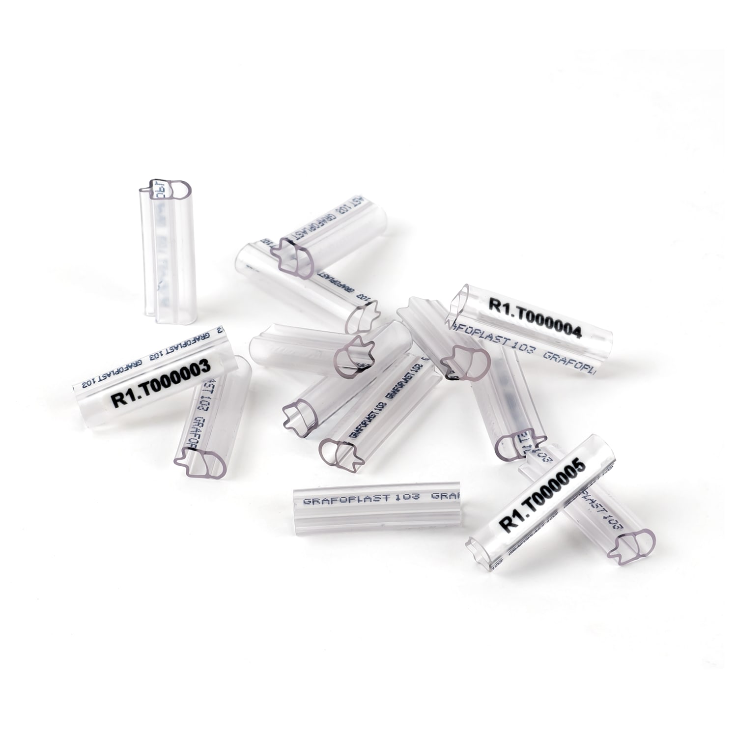 GRAFOPLAST - Tubetto Trasparente Lunghezza 23 mm diametro da 3 fino a 4 mm - 500 pezzi. Tubetto Trasparente Serie 100, apprezzato per la sua rigidità e precisione di innesto