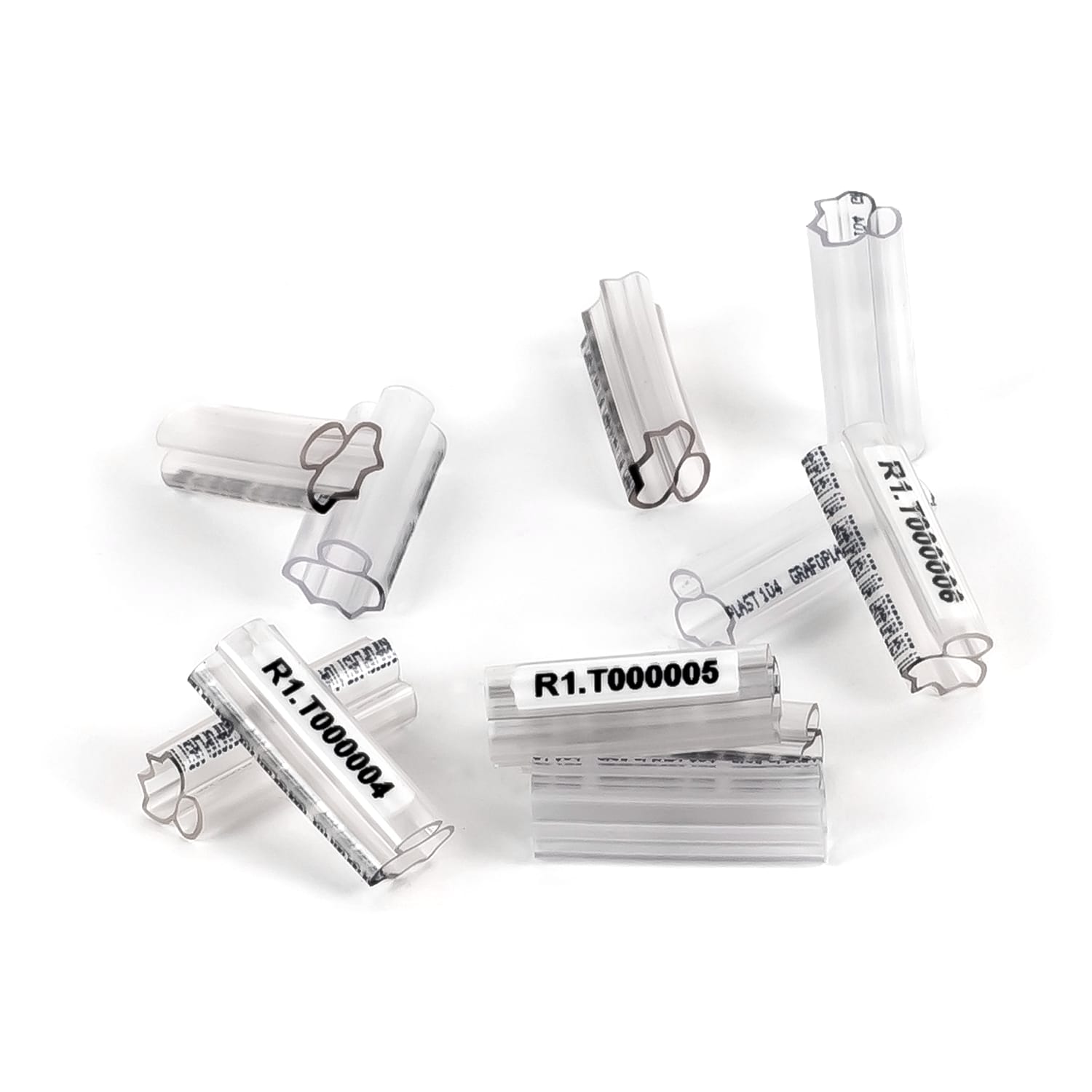 GRAFOPLAST - Tubetto Halogen Free trasparente Lunghezza 23 mm diametro da 4 fino a 5 mm - 500 pezzi. Tubetto Trasparente Serie 100, apprezzato per la sua rigidità e precisione di innesto