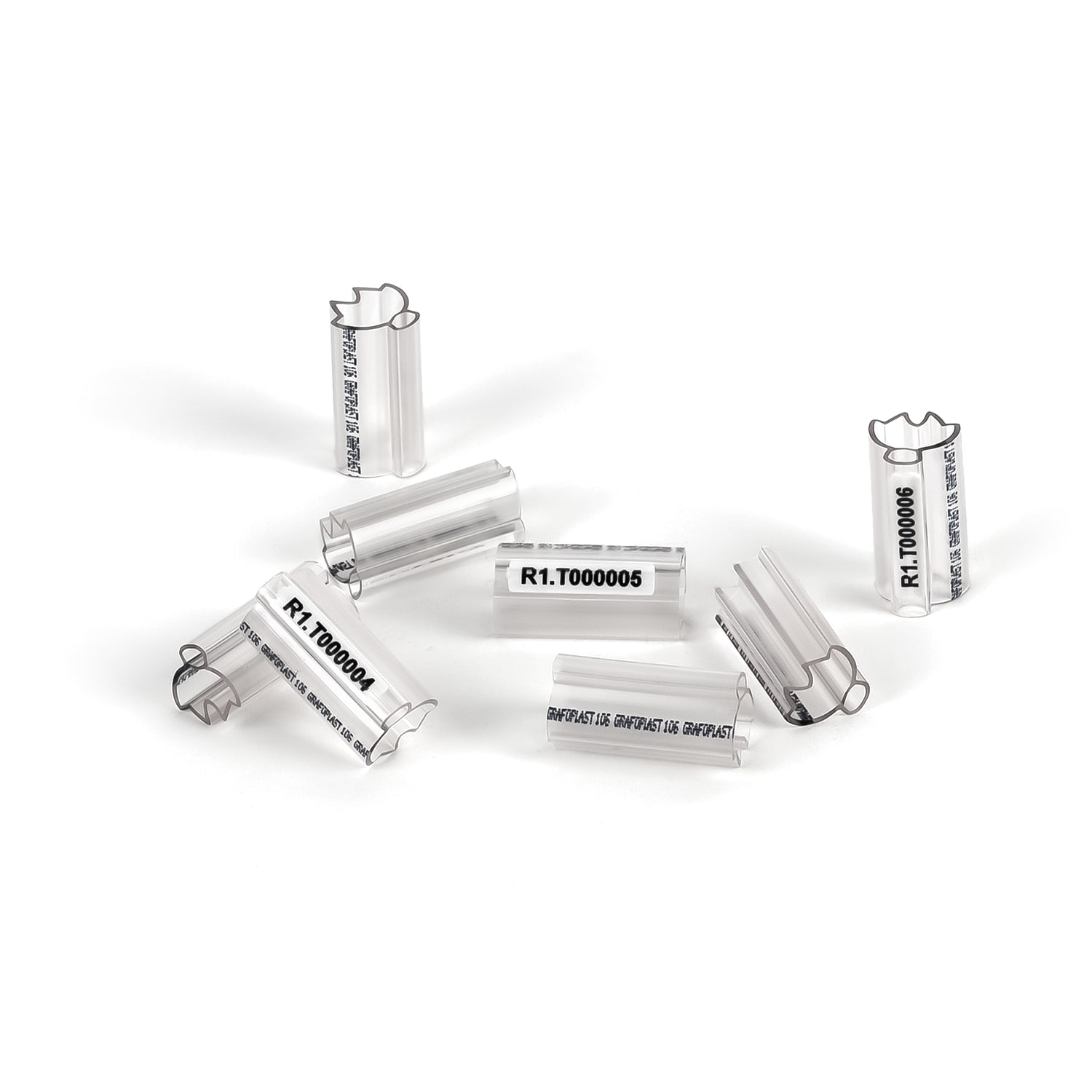 GRAFOPLAST - Tubetto Trasparente Lunghezza 23 mm diametro da 6 fino a 7 mm - 200 pezzi. Tubetto Trasparente Serie 100, apprezzato per la sua rigidità e precisione di innesto
