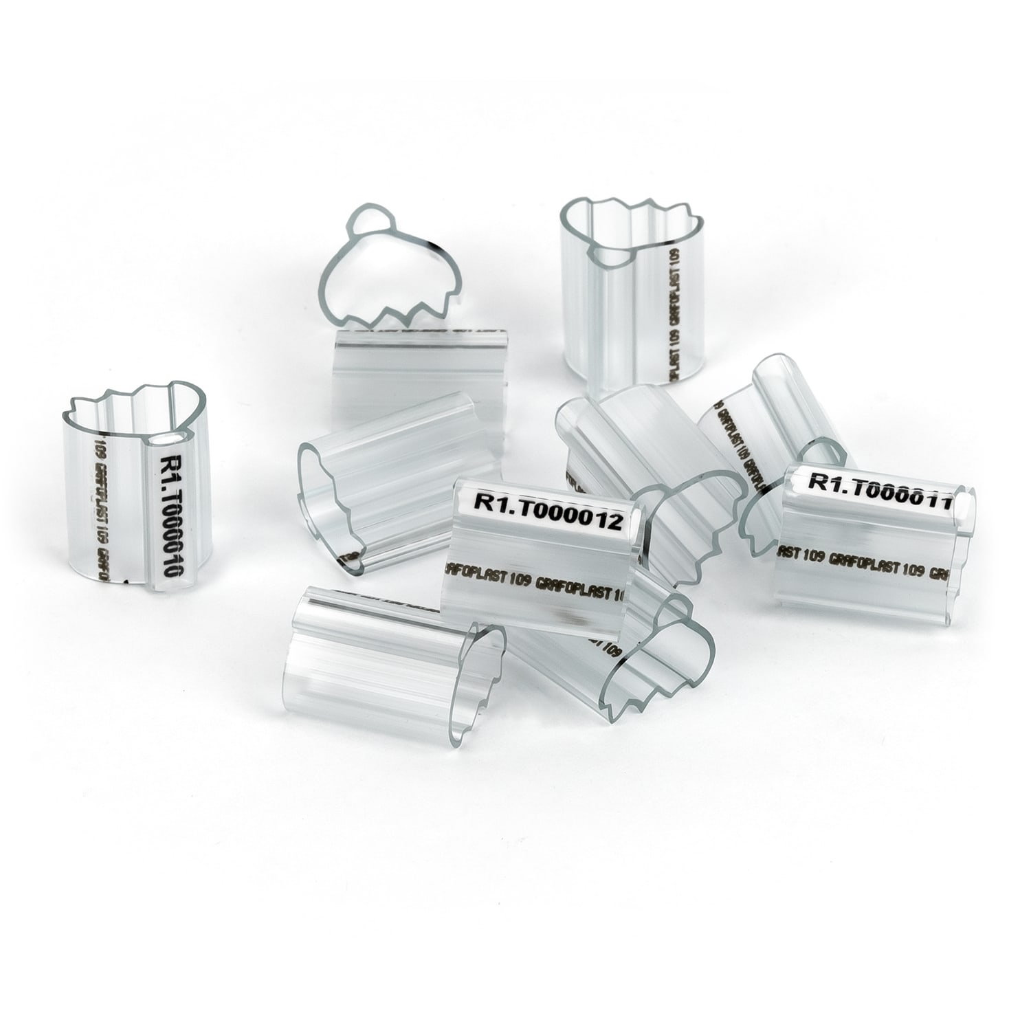 GRAFOPLAST - Tubetto Halogen Free Trasparente Lunghezza 18 mm diametro da 10 fino a 12 mm - 200 pezzi. Tubetto Trasparente Serie 100, apprezzato per la sua rigidità e precisione di innesto